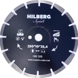 Алмазный сегментный диск 250-10-25.4Hilberg Asphalt Laser HM306