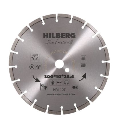Алмазный сегментный диск 300-10-25.4 Hilberg Hard Materials Laser HM107
