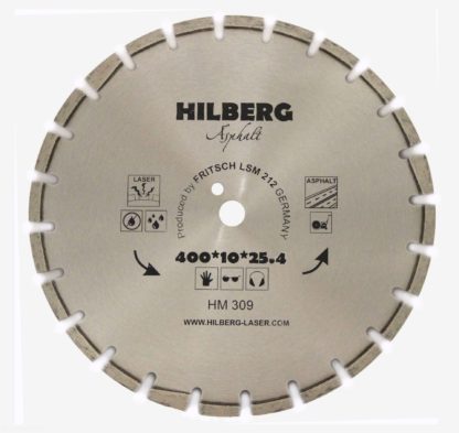Алмазный сегментный диск 400-10-25.4 Hilberg Asphalt Laser HM309