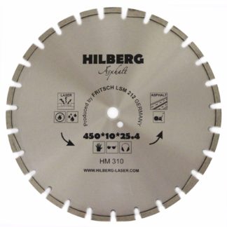Алмазный сегментный диск 450-11-25.4 Hilberg Asphalt Laser HM310