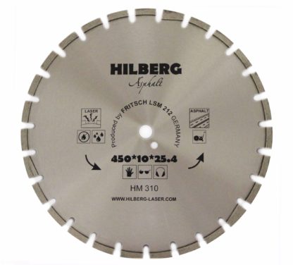 Алмазный сегментный диск 450-11-25.4 Hilberg Asphalt Laser HM310