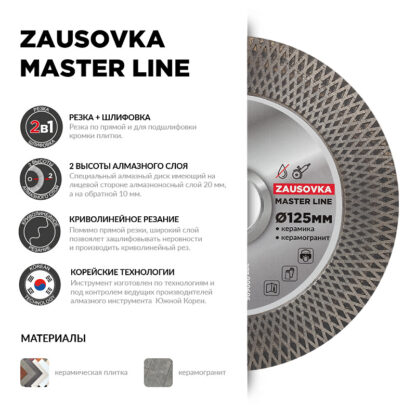 Круг алмазный ZAUSOVKA Master Line 125x1,9x20/10x22,2