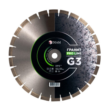 Сегментный алмазный диск DIAM Гранит Pro Line G3 400(410)*3,5*15*60/25,4 030669